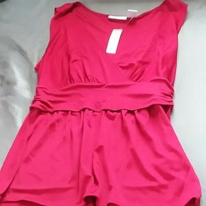 Worthington red surplice peplum top